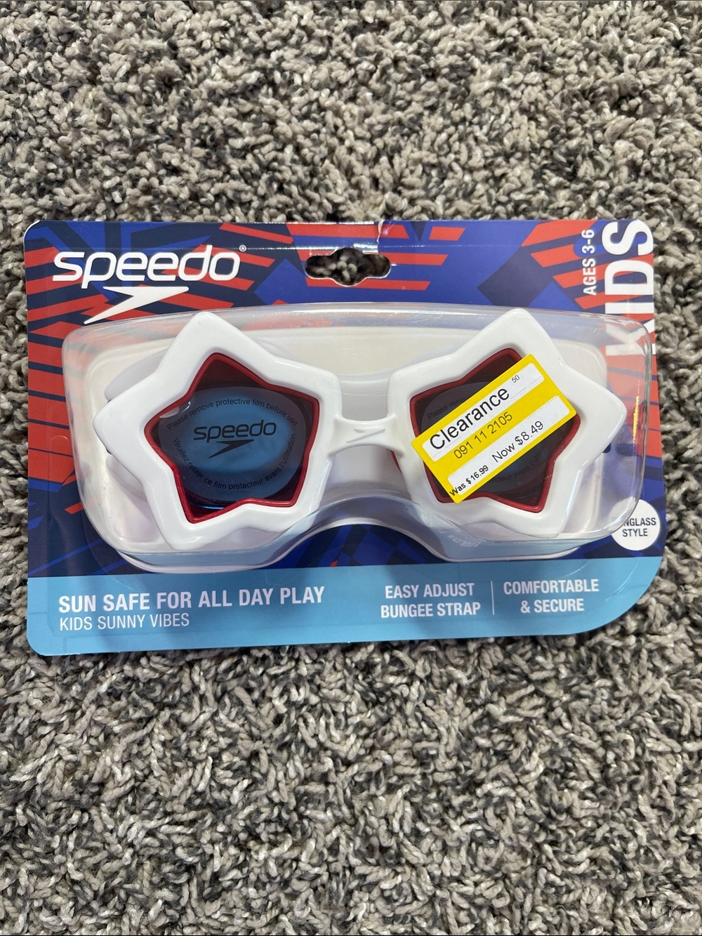 NEW Speedo Kids Recreation Swim Goggles Kids sunglass style NWT ages 3-6 years